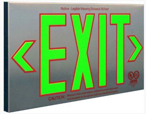 Sure-Lites PHL1GBA PHOTOLUMINESCENT EXIT SIGN No Power Wires No Batteries Needed