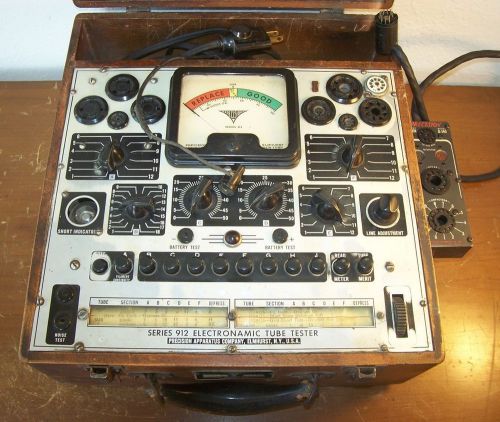 Precision 912 tube tester - vintage radio electron valve tester with adapter for sale