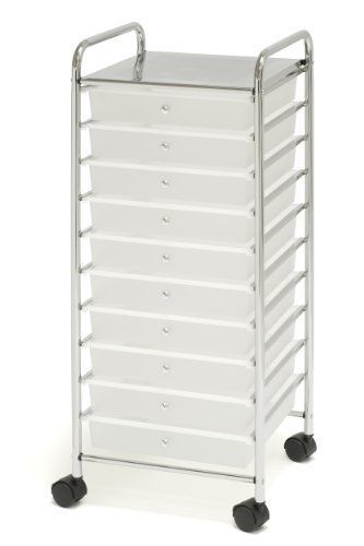 Seville Classics 15.5-Inch by 15.4-Inch by 38.2-Inch 10 Drawer Organizer Cart