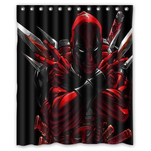 Best Quality Deadpool Shower Curtain available 4 Size Style 1