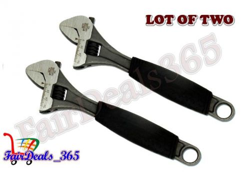 BRAND NEW LOT OF 2 PCS ADJUSTABLE WRENCH SPANNERS WITH SOFT GRIP 8&#034; 200MM