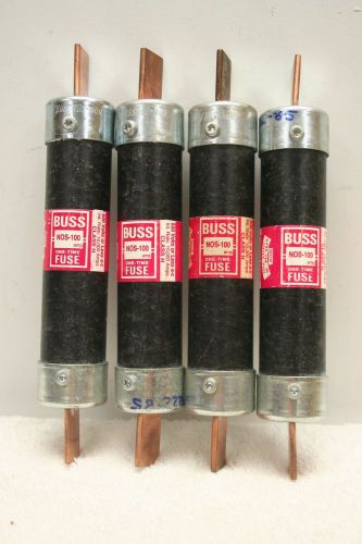 Bussman NOS-100 One Time Fuse Lot of 4 **NEW** Buss