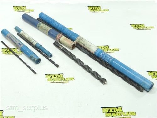 LOT OF 4 HSS WHALLEY COOLANT FED TWIST DRILLS 1/4&#034; TO 27/64&#034;