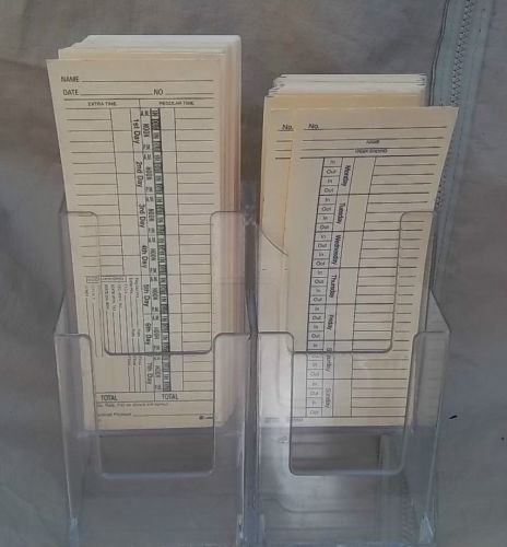 Plexiglass Time Card Holder with Cards