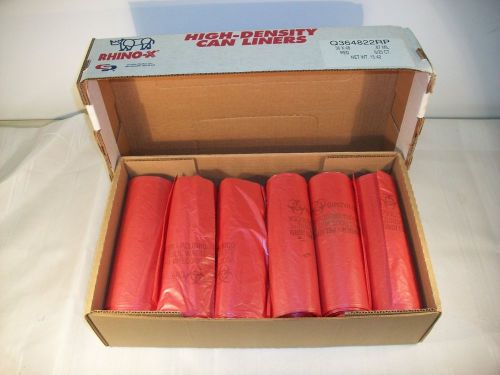 150 EACH BIO HAZARD TRASH AND WASTE BAGS 36&#034; X 48&#034; - RED INFECTIOUS WASTE LINERS