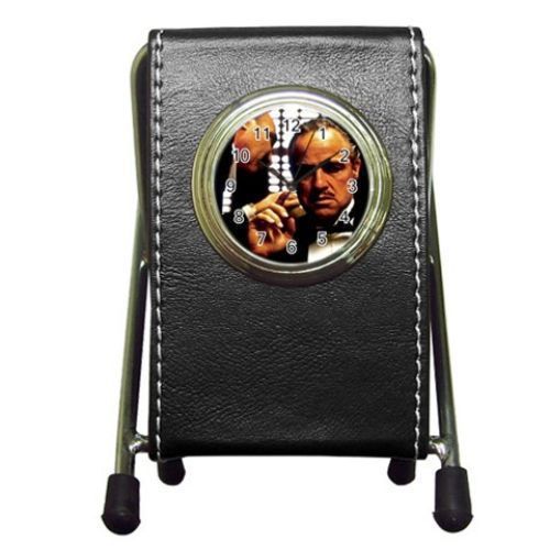 The Godfather Leather Pen Holder Desk Clock (2 in 1) Free Shipping