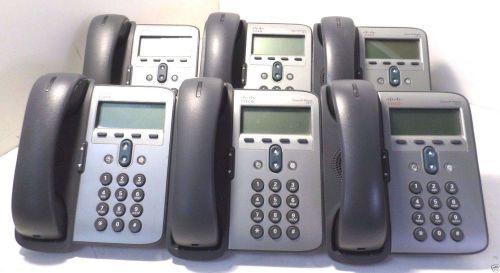 LOT OF 6 CISCO CP-7911G  7911 IP VoIP DISPLAY PHONES TESTED T3-A3