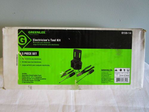 New greenlee starter electrician&#039;s 5 piece tool kit 0159-14 for sale