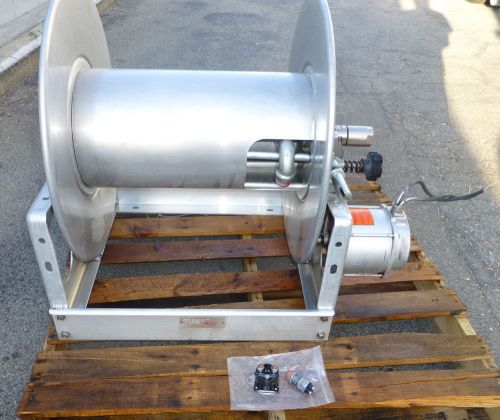 New! aluminum hannay reels hose reel with motor 12v 24&#034; x 20&#034; electric powered for sale