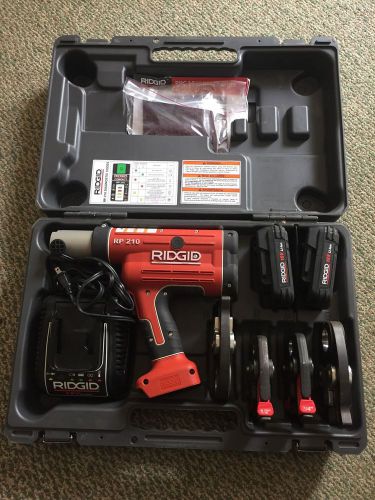 Ridgid ProPress RP210 Tool w/ 1/2&#034; &amp; 3/4&#034; ASTM 1807, 1 1/2&#034;, 1 1/4&#034; Jaws, 2 Batt