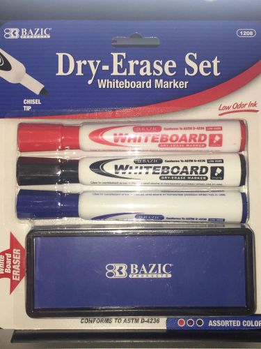 White board markers three colors with eraser free shipping