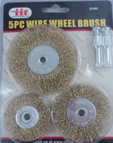 5pc wire wheel brush polishing metal new tools crimped carbon steel wire 82460 for sale