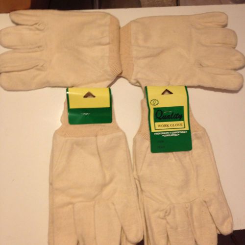 BLOW-OUT SALE 6 PAIR ALL SOFT COTTON WORK GLOVE LARGE W/TAG START BID 8 CENTS/PR