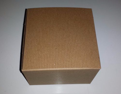 Shipping Box Gift Box - 5 x 5 x 3 1/2 Kraft Pinstripe 100 Pcs
