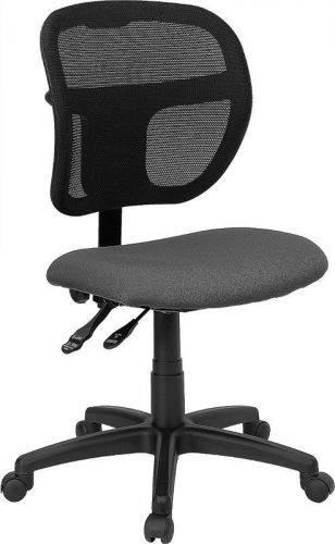 Flash Furniture Mid-Back Mesh Swivel Task Chair Gray Fabric Padded Seat