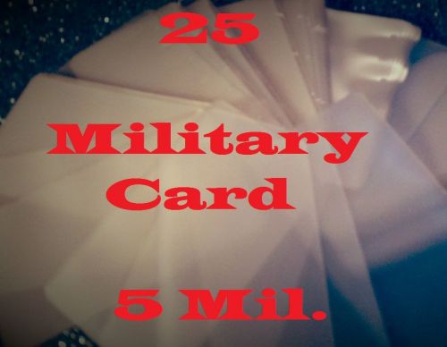 25 MILITARY CARD Laminating Laminator Pouch Sheets  2-5/8 x 3-7/8  5 mil