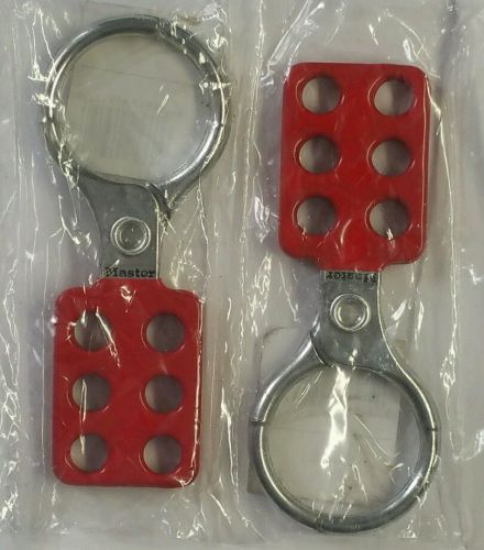 MASTER 417 LOCKOUT HASPS, Snap-On, 6 Locks, Red, Qty.=2, Brand New