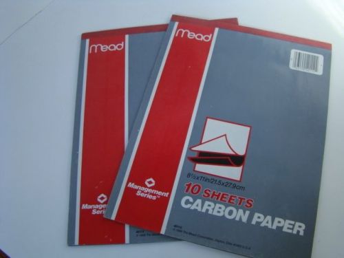 2 mead 40112 carbon paper 10 sheet 8-1/2&#034;x11&#034; / 21.5x27.9 cm black vintage 1988 for sale