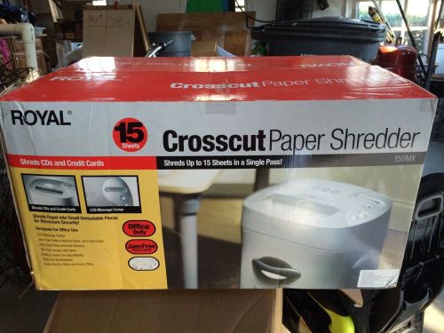 New – Royal 150MX 15 Sheet Cross-Cut Paper Shredder  Grey New