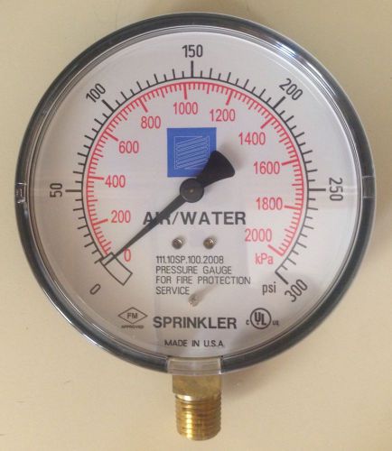 Fire Protection Sprinkler Service Pressure Gauge 300Psi, 2000kPa Air/ Water