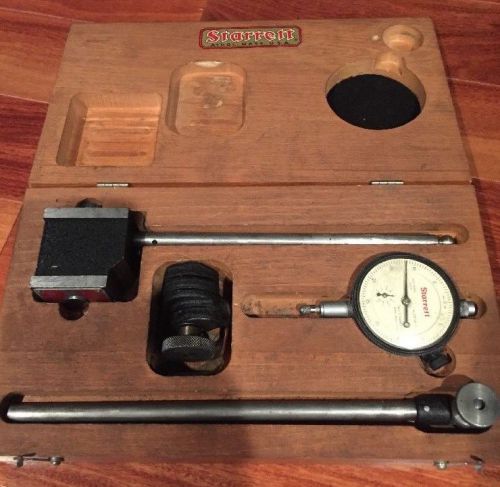 Starrett No. 657 magnetic base with a No. 25-131 dial indicator in ORIGINAL BOX