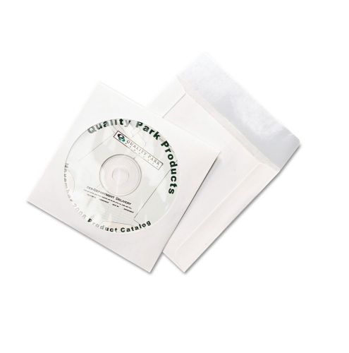 Quality park tech no tear cd and dvd sleeves 100 box white qua77203 - new item for sale
