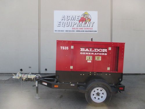 Used 2012 baldor ts35t single axle trailer mounted generator # 572260 for sale