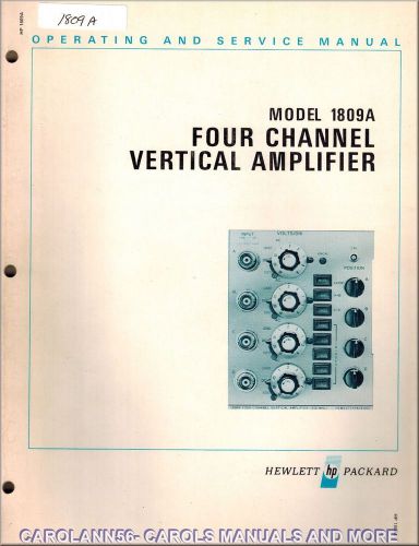 HP Manual 1809A FOUR CHANNEL VERTICAL AMPLIFIER