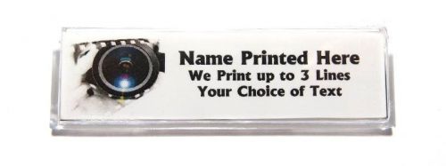 Camera Lens Custom Name Tag Badge ID Pin Magnet for Photographers Photography