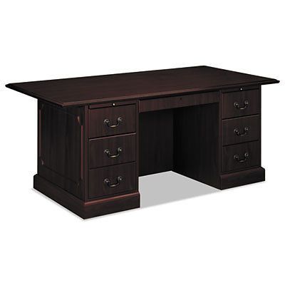 94000 Series Double Pedestal Desk, 72w x 36d x 29-1/2h, Mahogany, Sold as 1 Each
