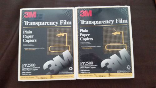 3M PP 2500 Plain Paper Copier Film Clear Transparency Film 100 Sheets 8.5&#034;x11&#034;