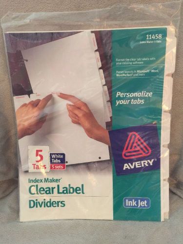 Avery 5 Tabs Index Maker Clear Label Dividers, 11458