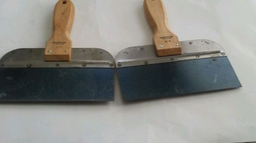 Lot of 2 ARMOR FLEX K-8&#034; USA made Heavy Blade Drywall Taping Knife- Wood Handle