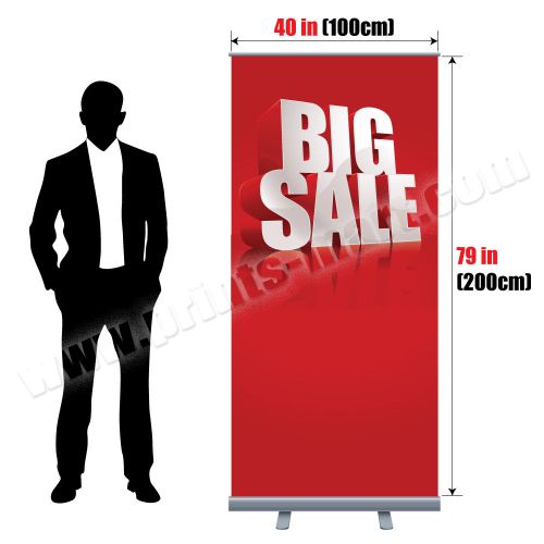 40&#034;x79&#034; Retractable Roll Up Banner Stand Trade Show Display Free Print &amp; Ship