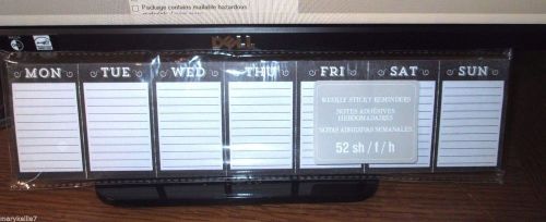 BLACK+WHITEL WEEKLY STICKER REMINDERS FOR EACH DAY OF WEEK 11.75&#034; X 2.75&#034;