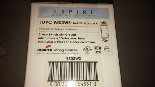 COOPER WIRING DEVICES 9503WS ASPIRE 3 WAY SWITCH WHITE SATIN SEE PICS #A86