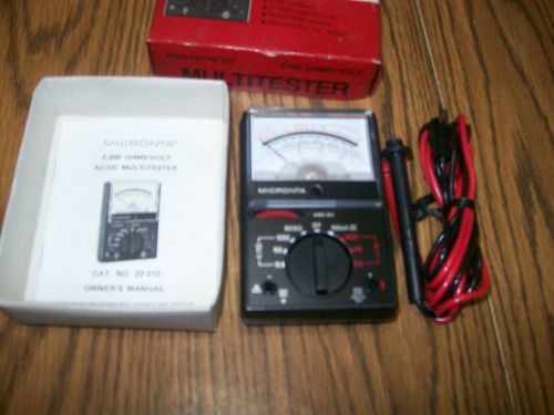 radio shack tandy micronta 8-range tester 22-212 ohmmeter voltmeter dc