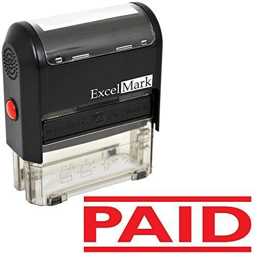 PAID Self Inking Rubber Stamp - Red Ink ExcelMark A1539