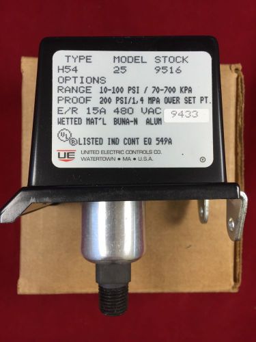 United electric controls h54-25 9516 pressure switch 54 series 10 to 100 psi for sale