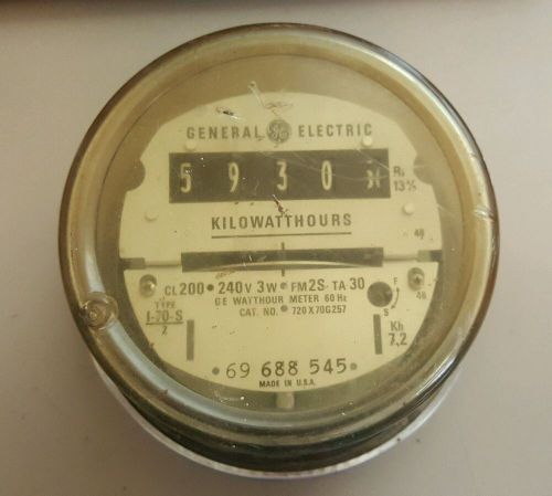 Vintage Industrial GE General Electric Watt Meter I-70-S Steampunk Art Repurpose