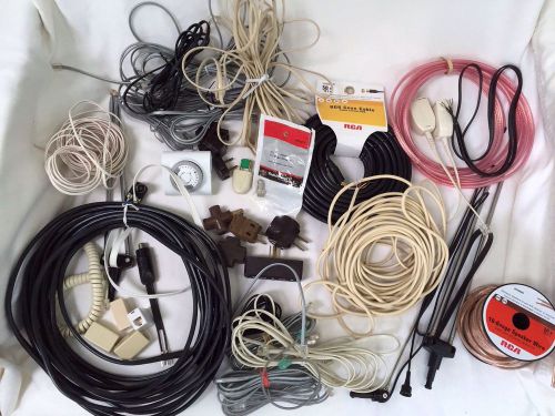 Misc. electrical supplies - 41 pc wire connectors adapters phone coax tv speaker for sale