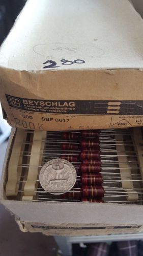 Lot of 20 Vintage Beyschlag Carbon Film Resistor NOS 200k Ohm 5% (new old stock)