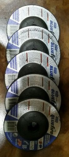 NORTON BLUEFIRE 4 1/2&#034; X 1/&#034;4 X 7/8&#034; LOT OF 5! GRIND WHEELS FOR STEEL/STAINLESS!