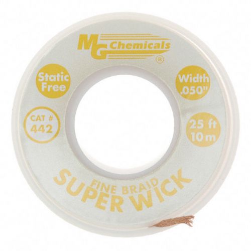 Mg chemicals 442 yellow fine braid super wick 25 ft. length for sale
