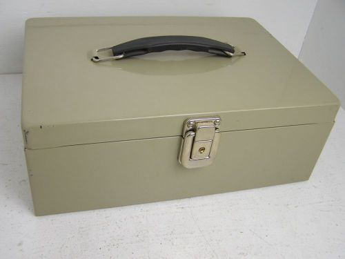 Steel CASH BOX, 2 keys with plastic coin sorting compartment, 11&#034; x 7.5&#034; x 4&#034;