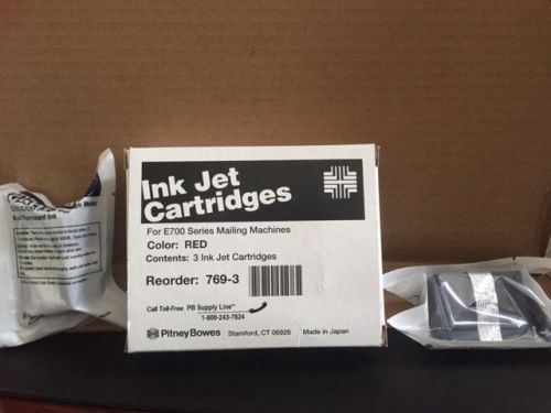 Pitney Bowes Red Ink Jet Cartridges (2) for E700