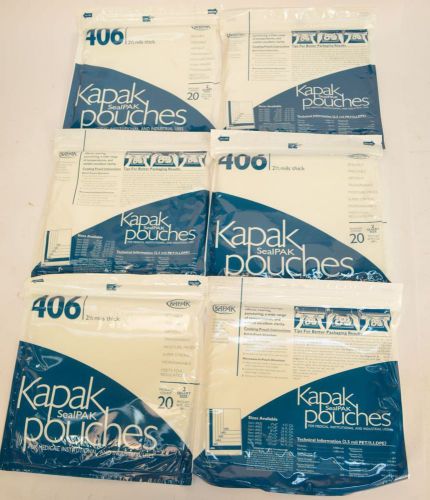Lot of 6 Packs of NEW Kapak 406 2 Quart Size Sealpak Pouches Total 120