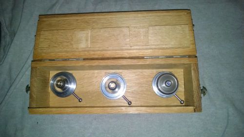 VINTAGE Shimadzu Objectives - Microscope Pieces in Wooden Box RARE
