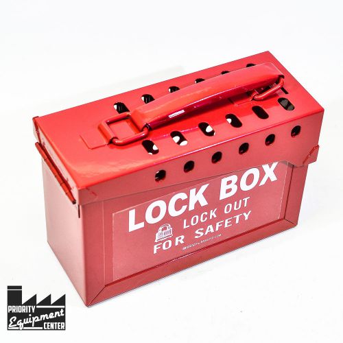 Brady group 65699 portable group lock box osha safety lockout tagout 13 lock red for sale
