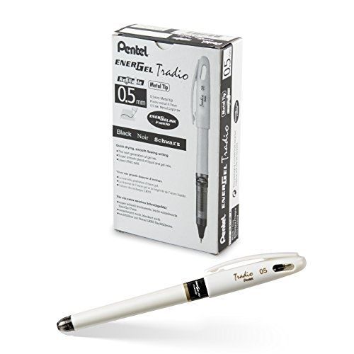 Pentel EnerGel Tradio Pearl Liquid Gel Pen, 0.5mm, Fine Line Capped, Needle Tip,